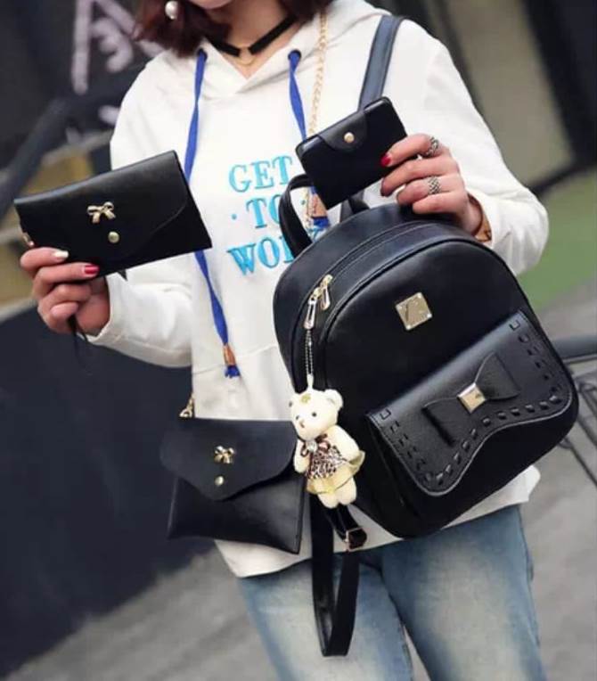 Rucsac dama negru 4 in 1 Tora